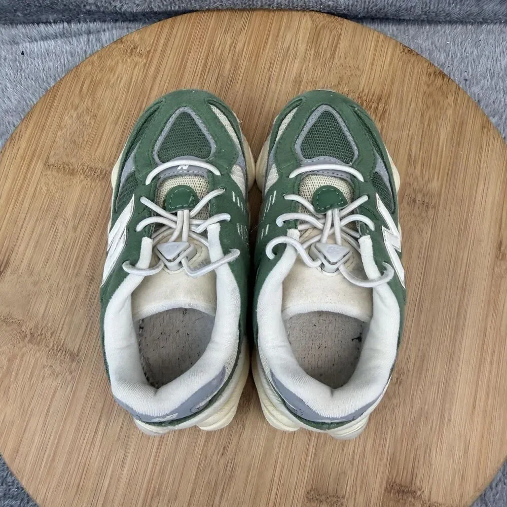 New Balance 9060 Shoes Boys Size 9 Green Suede Mesh Sneakers IV9060VG No Insoles